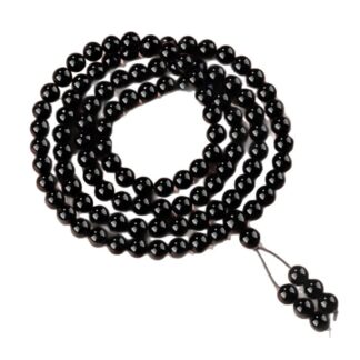 Natürliche Obsidian Mala – 108 Perlen Mehrfach gewickeltes Armband, Unisex