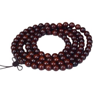 108er Mala aus zambischem Rosenholz|Schwarz-Rotgoldene Sternmaserung|Premium-Altholz mit Sandelholzduft