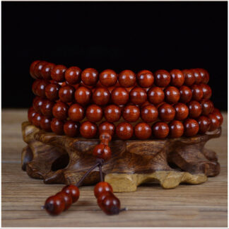 108er Mala aus zambischem RosenholzSternmaserung Premium-Altholz mit Sandelholzduft Buddhistische Gebets- & Meditationskette