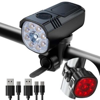 Aluminium Fahrradlicht Set – Hochluminöses Frontlicht & Warn-Rücklicht mit Dual-Farbmodus