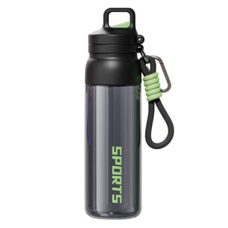 Tritan Sport-Trinkflasche mit Einhand-Öffnung – 3-in-1 Deckel mit Karabiner