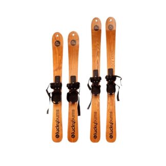 Schlitten-Skier aus Eschen-Massivholz | Stilvolle Doppel-Ski | Outdoor-Wintersport & Familienaktivitäten