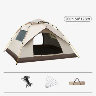 Automatische Campingzelt für 2–3 Personen – Schnellaufbau, 2 Türen & 2 Fenster, Leicht & Stabil